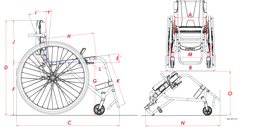 ultraľahký mechanický invalidný vozík Panthera U3
