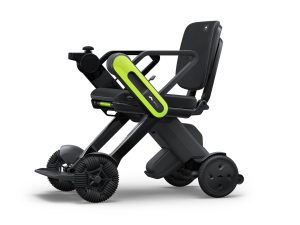Skládací elektrický invalidný vozík Whill C-Lite v limetkovej farbe