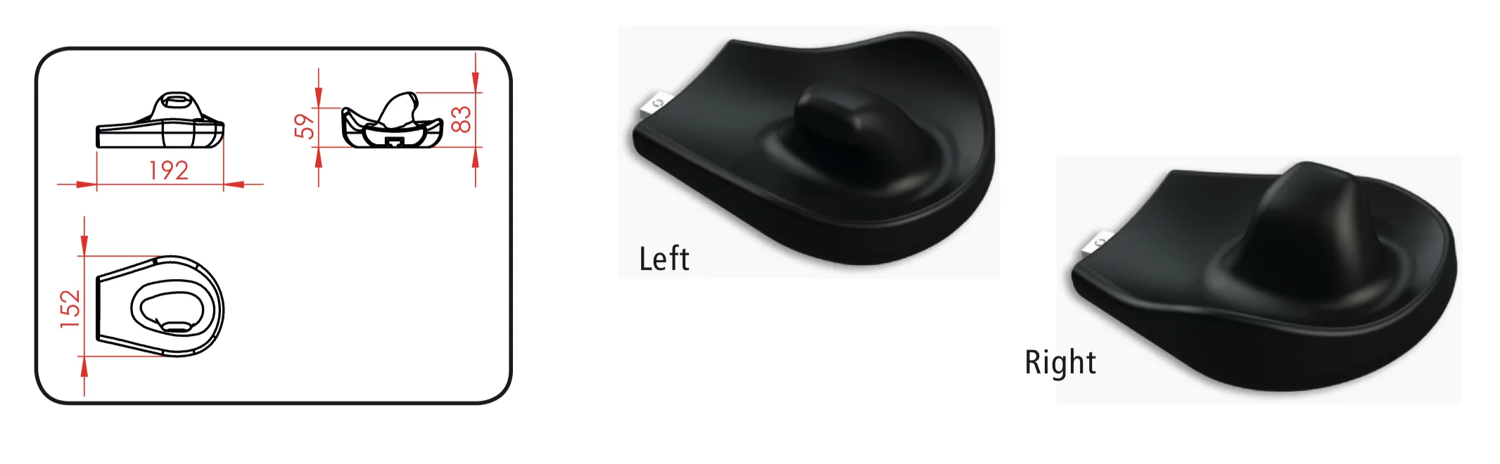 predni tvarovana cast konturovane podrucky Hemi